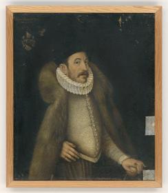 Porträt eines Mannes in Doublet à la poulaine und Pelzumhang
