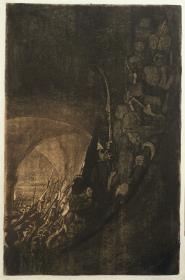 Bewaffnung in einem Gewölbe (Blatt 4 aus "Bauernkrieg", 5. Zustand)