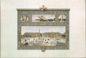 Paris - Blick auf Place de la Concorde und die Aufrichtung des Obelisken (oben)