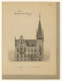 Wettbewerbsentwurf Rathaus Schönebeck, Ansicht am Markt, Blatt 5a