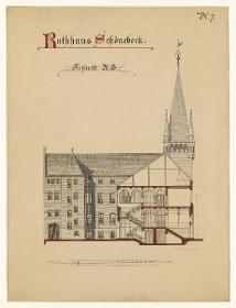 Wettbewerbsentwurf Rathaus Schönebeck, Schnitt, Blatt 7