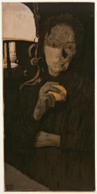 Frau mit Orange (2. Zustand)