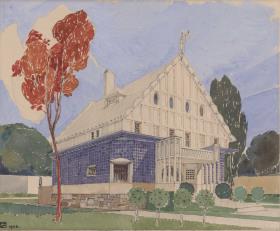 Potsdam Neubabelsberg, Projekt Wohnhaus für Friedrich Sarre, Perspektive