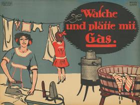 Wasche und plätte mit Gas