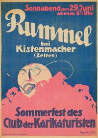 Rummel bei Kistenmacher (Zelten). Sommerfest der Karikaturisten