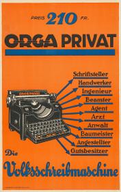 Die Volksschreibmaschine, Orga-Privat