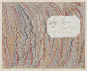 Kammmarmorpapier (Einband für eine Akte mit Etikett, 1774/75)