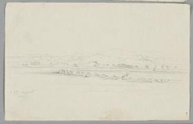 Landschaft mit Nil im Vordergrund