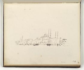Blick auf Konstantinopel mit der Hagia Sophia (Skizzenbuch Seite 16)