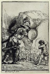 Illustration zu Menasseh ben Israels „Piedra Gloriosa“: David und Goliath
