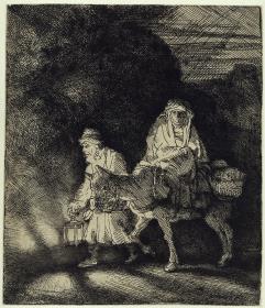 Die Flucht nach Ägypten bei Nacht