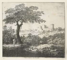 Tallandschaft mit großem Baum