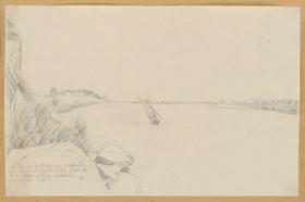 Ägypten-Expedition, Nubien, Gebel el Shams, Ansicht von der Grotte von Batanie