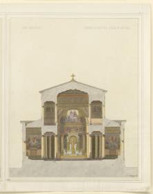 Entwurf für die Église de St. Vincent-de-Paul, Paris, Schnitt