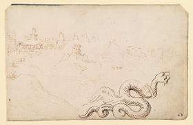 Blick auf Rom vom Aventin und geflügelter Drache