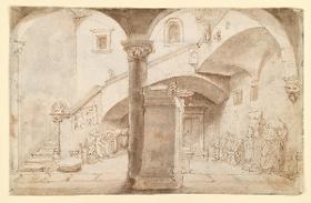 Innenhof der Casa Maffei mit Skulpturen