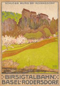 Schloss Burg bei Rodersdorf. Birsigtalbahn Basel-Rodersdorf