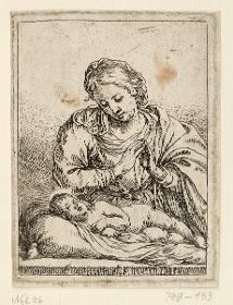 Die Madonna betrachtet das schlafende Kind