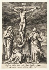 Christus am Kreuz mit Maria, Johannes und Magdalena