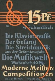 Die Musikwelt. Wochenheft. Moderne Meister-Compositionen