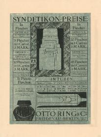Syndetikon-Preise für Flaschen und Tuben. Otto Ring & Co Friedenau-Berlin