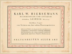 Karl W. Hiersemann Buchhändler und Antiquar