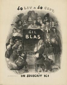 Gil Blas Vignettes par Gigoux. On souscrit ici