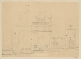 Darmstadt, Oberhessisches Haus, Aufriss der Ostfassade