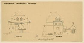 Darmstadt, Oberhessisches Haus, Aufrisse der Nord und Ostfassade