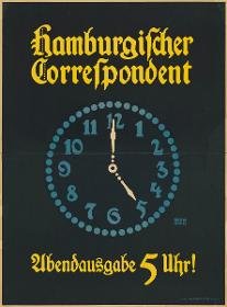 Hamburgischer Korrespondent. Abendausgabe 5 Uhr!