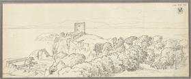 Schottische Küstenlandschaft bei Oban mit Schlossruine
