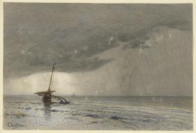 Unwetter an der Küste von Ceylon