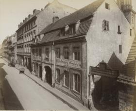 Berlin, Große Hamburger Straße 37 bis 29, Ausspannung "Zum Hamburger Wappen" (Gasthof für Fuhrleute und ihre Gespanne)