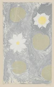 Marmorpapier (mit Seerosen)