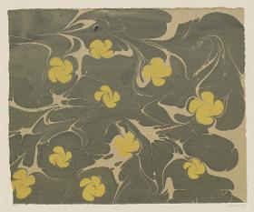 Marmorpapier (mit Blütenmotiven)
