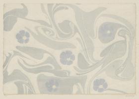 Marmorpapier (mit Blütenmotiven)