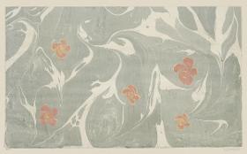 Marmorpapier (mit kleineren Blütenmotiven)