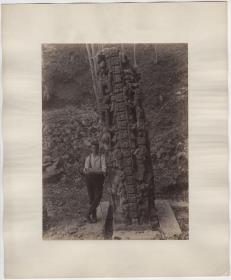 Stele N. Westseite. (Mit Expeditionsmitglied.)