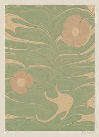 Marmorpapier (mit floralen Motiven)