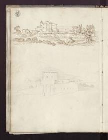 Das Kloster San Sebastiano fuori delle mura an der Via Appia südöstlich von Rom & Ein Landhaus vermutlich aus der Umgebung von Rom