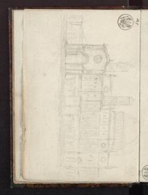 Der Dom von Palermo mit verändert gezeichneter Kuppel / Entwurf zu einem Dom