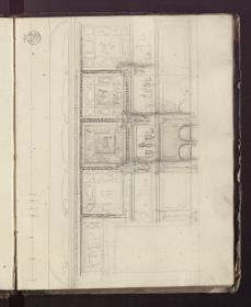 Berlin. Schloss, Wohnung des Kronprinzen Friedrich Wilhelm IV. von Preußen, Teesalon. Skizze zur Gestaltung der Westwand