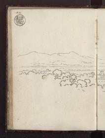 Blick von der Villa Pamphili auf das Kloster San Pancrazio und das Albanergebirge