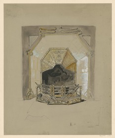 Kamin mit Beschlägen