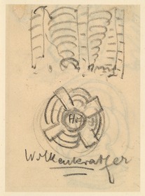 Recto: Imaginäre Skizze für Wolkenkratzer, Verso: Imaginäre Skizze