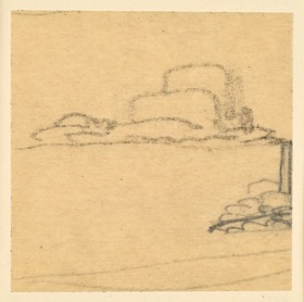 Imaginäre Skizze für eine Villa für Erich Mendelsohn, angefertigt an der russischen Front