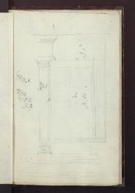 Ein Wandaufriss mit einer Säule oder einem Pilaster korinthischer Ordnung