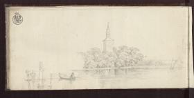 Ein Turm am Wasser in Stepenitz am Haff (Stepnica)