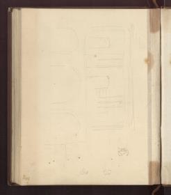 Aufriss einer zweigeschossigen Architektur