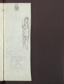 Jünglingsfigur & Kassette einer Renaissancedecke